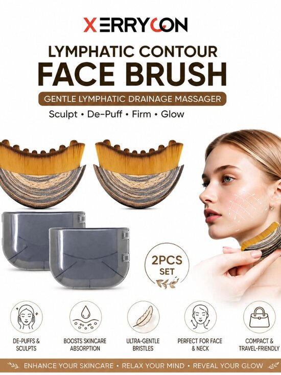 XERRYCON Other - Lymphatic Contour Face Brush Drainage Massager ( 2 Pieces )